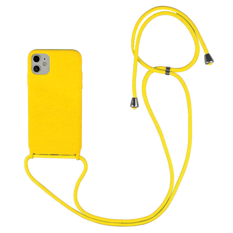 ΘΗΚΗ TPU FOR IPHONE 13 (6.1'')ΜΕ ΛΟΥΡΑΚΙ CROSSBODY κίτρινη(Με Εσωτερική Επένδυση Βελούδο)
