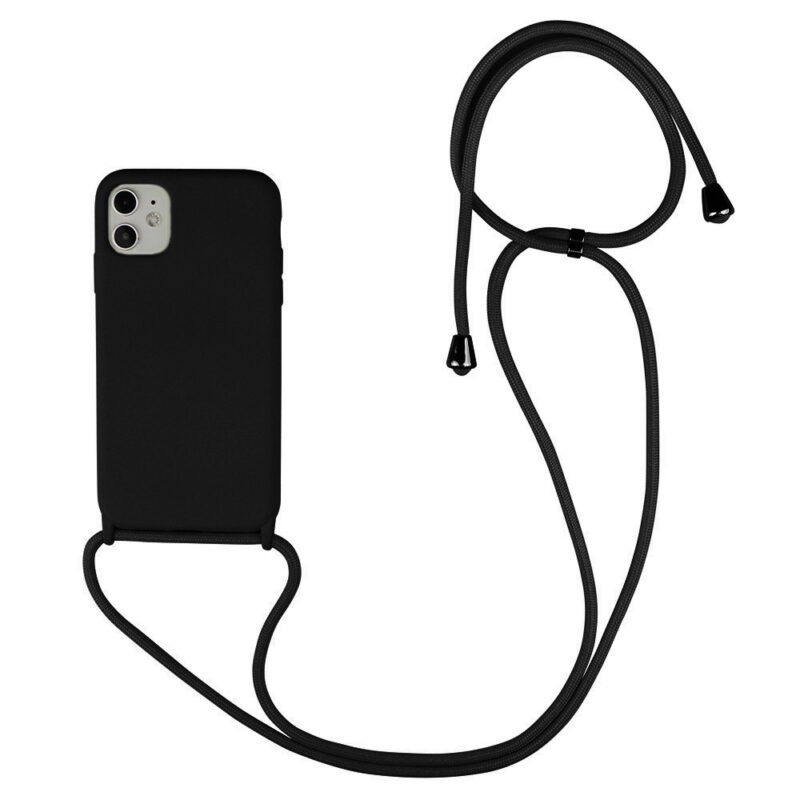 CROSSBODY STRAP TPU CASE FOR IPHONE 13 MINI (5.4'') ΜΑΥΡΗ