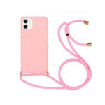 CROSSBODY STRAP TPU CASE FOR IPHONE 13 (6.1'') ΡΟΖ