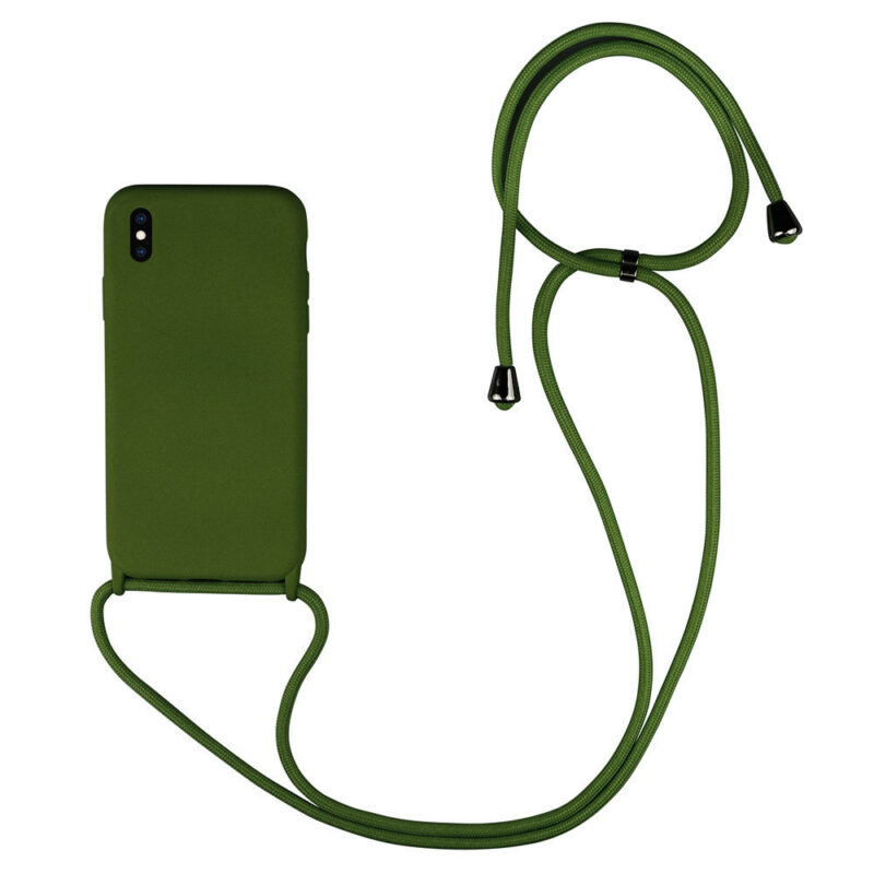 ΘΗΚΗ TPU  ΓΙΑ IPHONE X/XS (5.8")ΜΕ ΛΟΥΡΑΚΙ CROSSBODY ΠΡΑΣΙΝΟ(Με Εσωτερική Επένδυση Βελούδο)