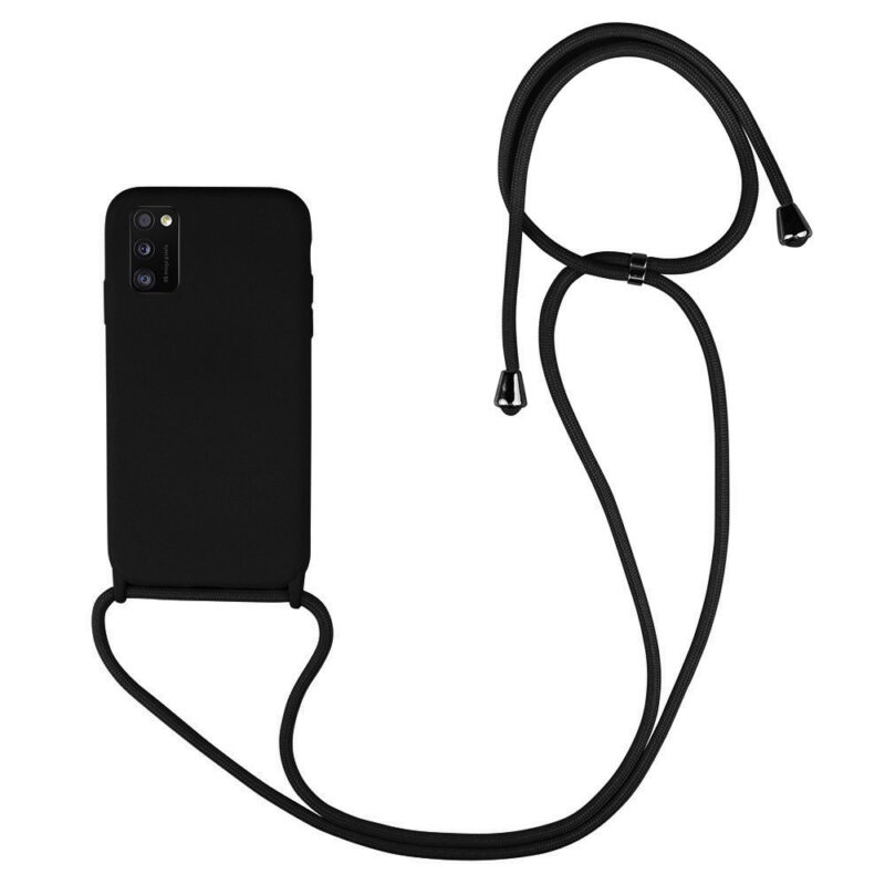 ΘΗΚΗ TPU ΓΙΑ SAMSUNG A21s ΜΕ ΛΟΥΡΑΚΙ CROSSBODY  ΜΑΥΡΟ (Με Εσωτερική Επένδυση Βελούδο)