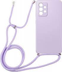 ΘΗΚΗ TPU ΓΙΑ SAMSUNG A32 4G ΜΕ ΛΟΥΡΑΚΙ CROSSBODY  ΜΩΒ(Με Εσωτερική Επένδυση Βελούδο)